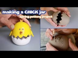 One Piece Lidded Jar Easter Chick // pottery Easter project