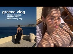 GREECE VLOG - holiday makeup, whats in my flight bag + booktok energy | JAMIE GENEVIEVE