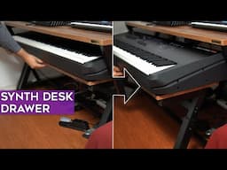 A studio desk with a synthesizer keyboard drawer (and how I use it to make music and videos)