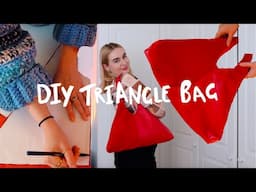 Making a leather triangle tote bag