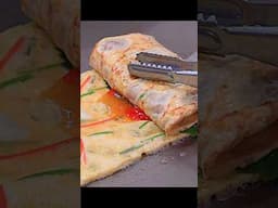 Rolled Omelet Ham Cheese Toast - Korean street food #shorts