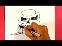 How to Draw MELTED SKULL