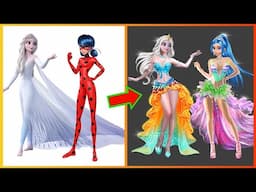 Miraculous Ladybug & Elsa Frozen GLOW UP 👸🌈