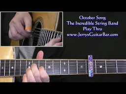 The Incredible String Band October Song Guitar Play Thru