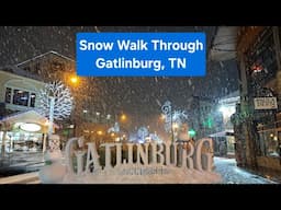 Snowy Walk Through Gatlinburg, Tennessee