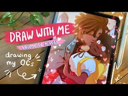 (asmr) draw with me | valentine kisses with my OCs 💕💋