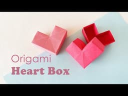 Origami Heart Box with Lid | Easy Paper Heart Box Tutorial | Easy Valentine Gift Idea