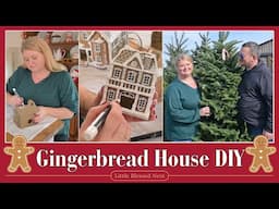 DIY Gingerbread house decor using THRIFTED Christmas villages + Visiting a CHRISTMAS Tree Farm