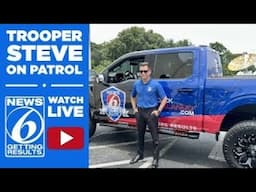 Trooper Steve goes for a ride with News 6 Meteorologist David Nazario