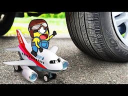 Sad Story 😥Please No Crushing Pilot Minions vs  Plane Toys  🚓 Crushing Crunchy & Soft Things by Car