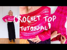 How to make a crochet mesh long sleeve top