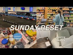 vlog: *balanced & realistic* sunday reset routine to prepare for a new work week ☕️🎧📔🧘🏽‍♀️