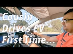 My Cousin drives an EV Car for First time!