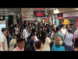 Long queues at Serangoon MRT station due to NEL train delays