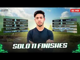 11 Solo Finishes | IGL Domination WWCD POV | iPhone 13 Pro - BGMI Competitive 🇮🇳