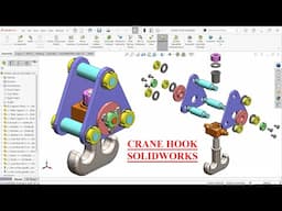 Crane Hook Parts and Assembly in SolidWorks | SolidWorks Tutorial