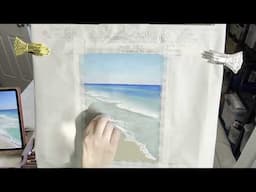 Scrape it off if you dare! - Editing out a section Tutorial - Oil Pastels - Ocean Vibes