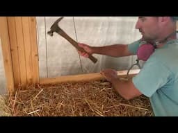 THIS is how you stabilize a Strawbale wall section between Windows!