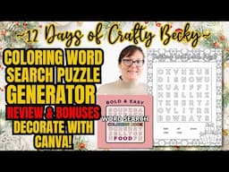 Coloring WordSearch Puzzle Generator Review & Bonuses - Decorate with Canva! Crafty Becky Tutorials