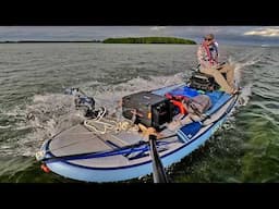 UNBELIEVABLE! Ultra Fast DIY AIR Skiff 5 Miles Test Run, Fishing with Piscifun Gear