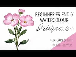 Watercolour Primrose - Painting February's Birth Month Flower