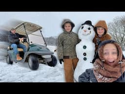 SNOWMAN VERSUS GOLF CART!! ❄️ ⛄️