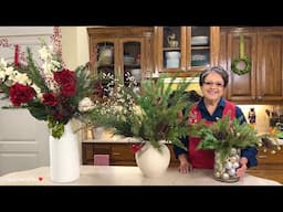 Making three festive floral arrangements for our house // Step by step ❤️