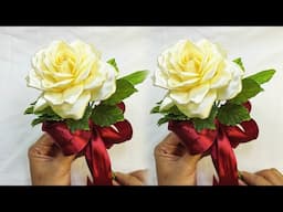 DIY ribbon roses/how to make beautiful & realistic roses with satin ribbon