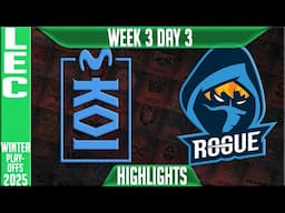 MKOI vs RGE Highlights | LEC Winter Playoffs BO1 W3D3 2025 | Movistar KOI vs Rogue