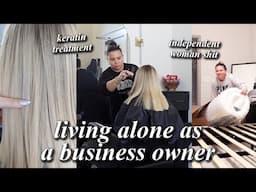 A day in the life of a salon owner // Do hair with me, pilates class, putting together my new bed