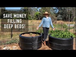 How to fill a deep garden bed or planter to save money on soil! Hugelkultur.