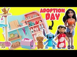 Lilo and Stitch Movie Adoption Day with Nani Dolls at Pet Store! Pretend Play for Kids