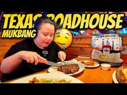 Texas Roadhouse Mukbang (20 oz Bone In Ribeye Steak + Fried Pickles + Wings) 먹방 Eating Show with M!