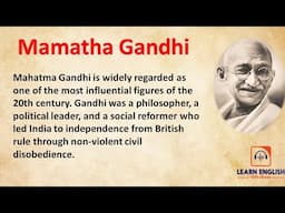 Mahatma Gandhi 🔥 Learn English Through Story 🔥 English Listening Practices