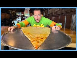 Attempting To Finish An EPIC 2 Foot Pizza Slice Challenge!