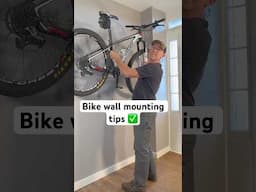 Bike wall mounting tips. Higher is better if it’s not too heavy 😜 #bikegarage #bikeparking #cycling