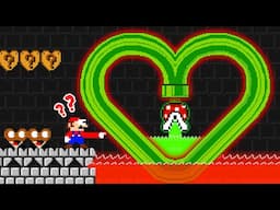 Super Mario Bros. But When Everything Mario Touches turns Into HEARTS | ADN MARIO GAME