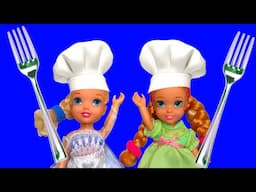 Elsa and Anna cooking challenge