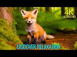 Peaceful Forest Animals 4K with Calm and Relaxing Music, Bird Sounds and Nature Sounds, Forest Life