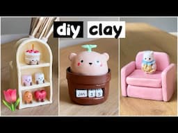 Making Clay DIYS For Room & Desk Decor - Easy & Fun Ideas Using Air Dry Clay/No Bake