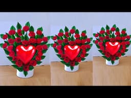 beautiful flower bouquet making with paper / diy flower bouquet