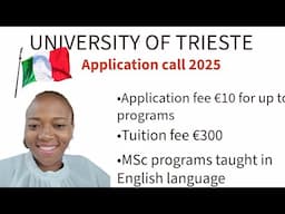 University of Trieste🇮🇹|Intake 2025|MSc English taught programs|Study in Italy 🇮🇹