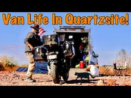 Van Life In Quartzsite With A Trailer, Harley & A Cat!