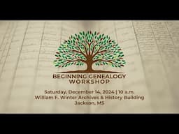 Beginning Genealogy Workshop: presented by Ally Mellon