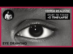 Hyper Realistic Eye Drawing - Full Start to Finish Time-lapse