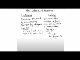 What is the difference between Multiples and Factors / multiples and factors / factors vs multiples