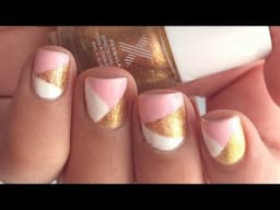 Pink & Gold Geometric Nail Art + GIVEAWAY | Formula X