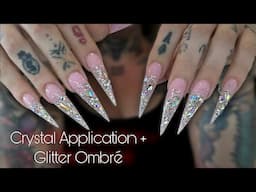 Tips for long lasting crystals! | Acrylic Glitter Ombré Application