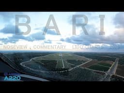 BARI Airbus A220 Noseview Landing 2025 in 4K