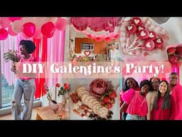 CUTEST DIY GALENTINE'S PARTY! Decorating Ideas, DIY Photo Backdrop & Flower Bar|Small Space Hosting